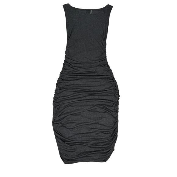Norma Kamali Dresses & Skirts - Norma Kamali Ruched Side Sleeveless Midi Knit Jersey Dress Gray Minimalist Sz XS